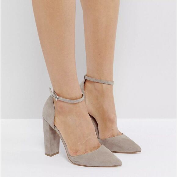 ASOS Penalty Pointed High Heels Block Heel Gray Size 5 Read Description - Picture 2 of 12